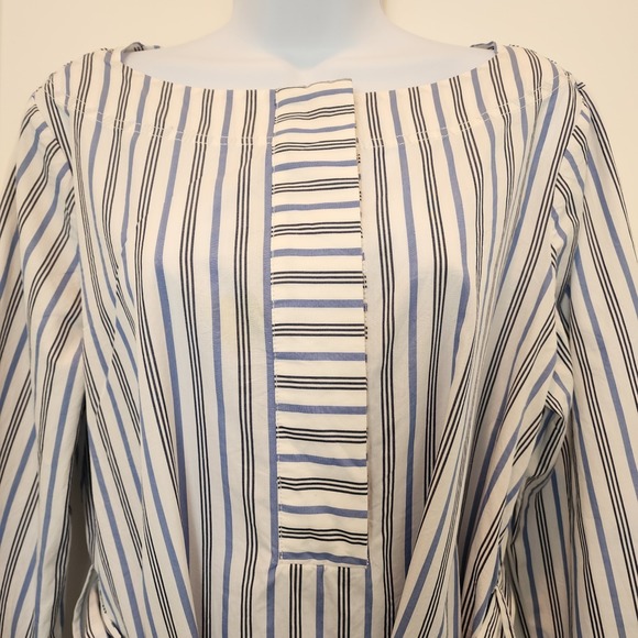 J. Crew Thomas Mason Striped Boatneck Maxi Dress 10 Blue White Coastal Luxury - Picture 5 of 16